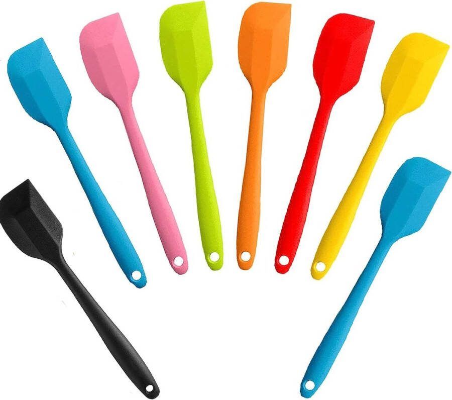 Deegschraper siliconen spatel 9 stuks hittebestendig 500 °F spatel voor de keuken BPA-vrij (9 stuks 21 cm)