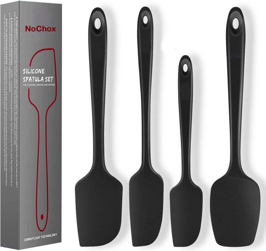 Deegschraperset hittebestendige siliconen spatel + siliconen kooklepel keukenspatel + lepel voor Thermomix TM5 TM6 en TM31 (zwart)