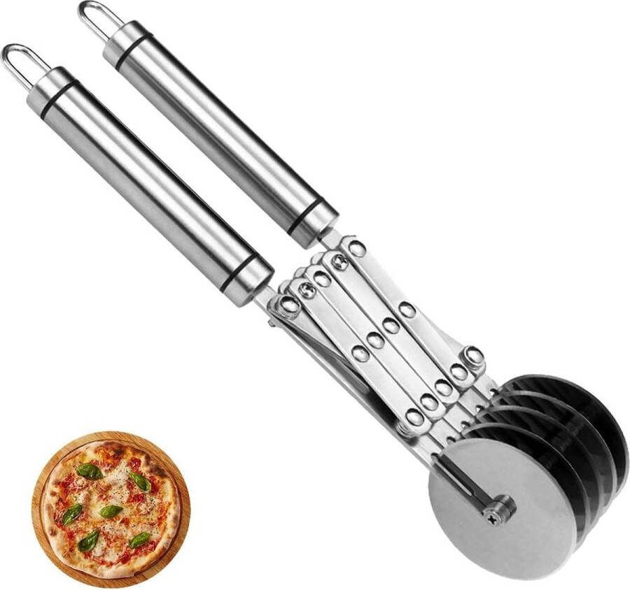 Deegsnijder 5 wielen roestvrij staal bakken gebak brood zijdelingse pizzasnijder