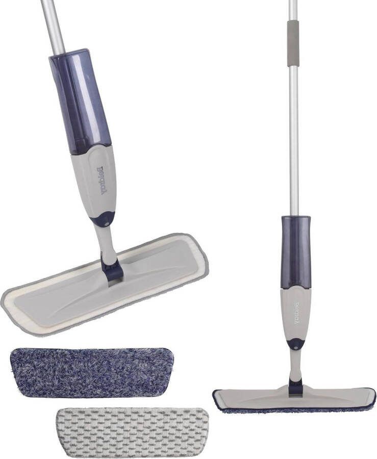 Deep Clean 2 in 1 Spray Mop Flat Mop with 180° Swivel Head Microfibre Pads Clean & Scrub Deeper Cleaning Dust & Polish Shinier Surfaces 600ml Water Tank