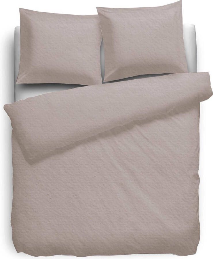 Dekbedovertrek 180gr m2 Hoogwaardig Flanel Uni taupe 240x200 220cm