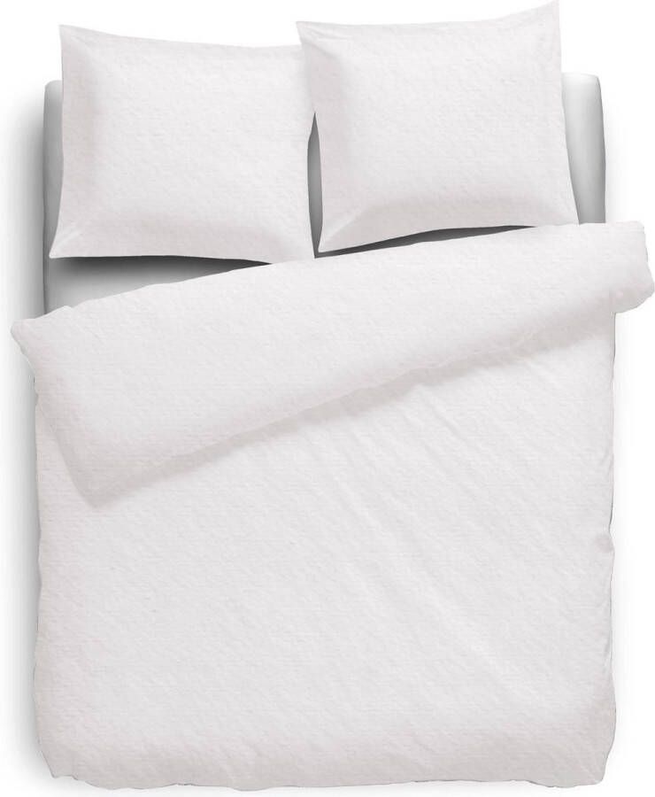 Dekbedovertrek 180gr m2 Hoogwaardig Flanel Uni wit 260x200 220cm
