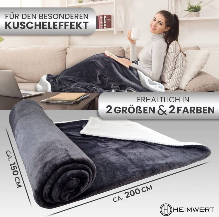 Deken knuffeldeken Sherpa wollen deken superzachte warme dikke knuffeldeken wollig extra wollige fleecedeken en sprei voor bank bed bank (grijs 150 x 200 cm)