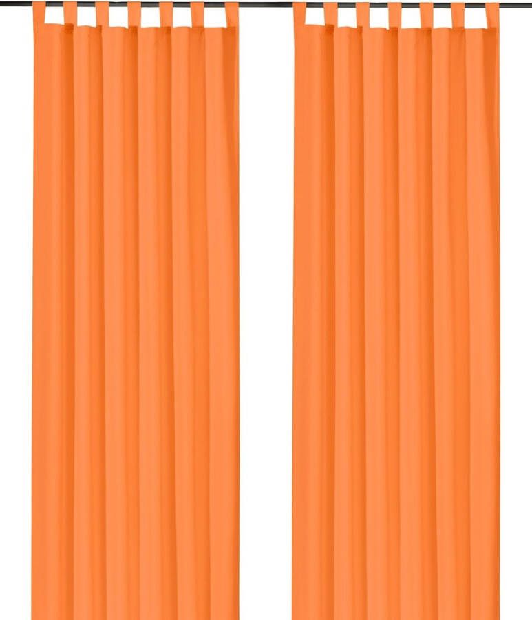 Dekoschal met lussen en plooiband uni oranje H x B 245 x 140 cm ondoorzichtig ÖKOTEX gordijn Typ117