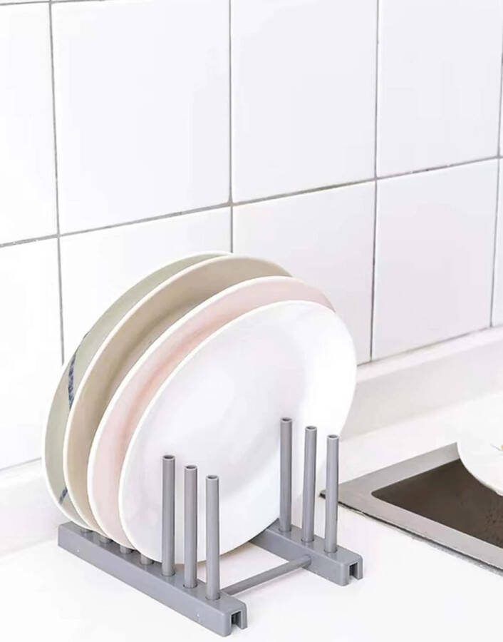 Dekselhouder Multifunctionele dekselhouder Kookgerei houder Afdruiprek voor Keuken Aanrecht -Afdruiprek Bordenhouder Bordenstandaard Keukenkast Druiprek 2 stuks