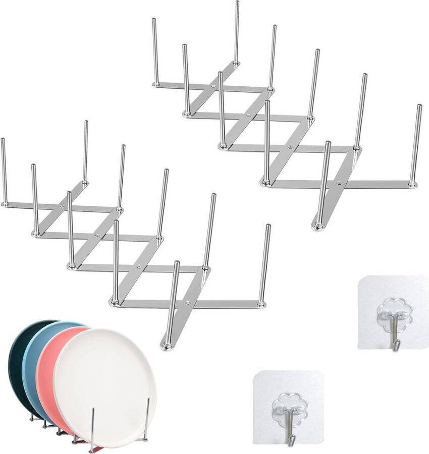 Dekselhouder RVS Ribhouder Creative Home Telescopische RVS Steamer Pot Drainer Opbergrek voor potten ketels en deksels