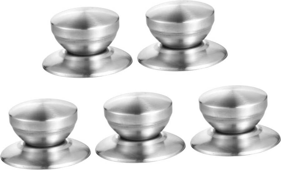 Dekselknop Pan Pot 5 Stuks Pot Pan Deksel Knop kookpan Pot Deksel Knoppen Vervangende Handgreep Van Deksel Pot Pan Pot Deksel Knoppen RVS met schroeven Voor Pan Pot Ketel Deksels Universele Handvat