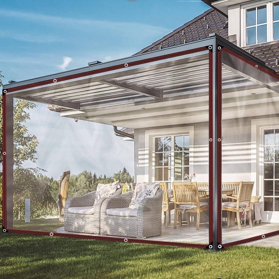 Dekzeil transparant 2 x 3 m waterdicht met oogjes voor buiten tentzeil opvouwbaar weerbestendig duurzaam transparent tarp