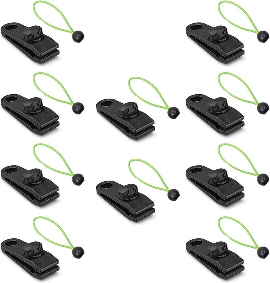 Dekzeilclips 10 dekzeilclips met elastische koorden zware dekzeilclips luifelaccessoires gebruik voor tenten luifels tuinieren buitenkamperen