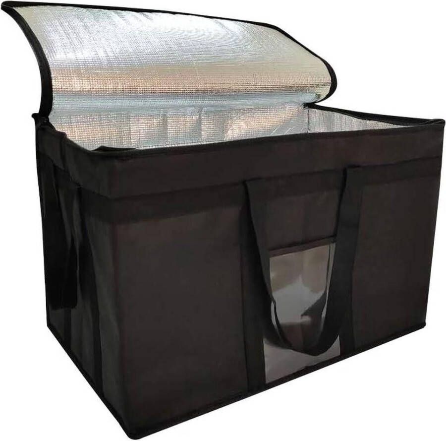 Delivery Bag XXXL geïsoleerde opvouwbare koeltas voedselbezorging ritssluiting boodschappentas warm of koud catering kruideniersvervoer 23 x 15 x 14 inch Delivery Bag