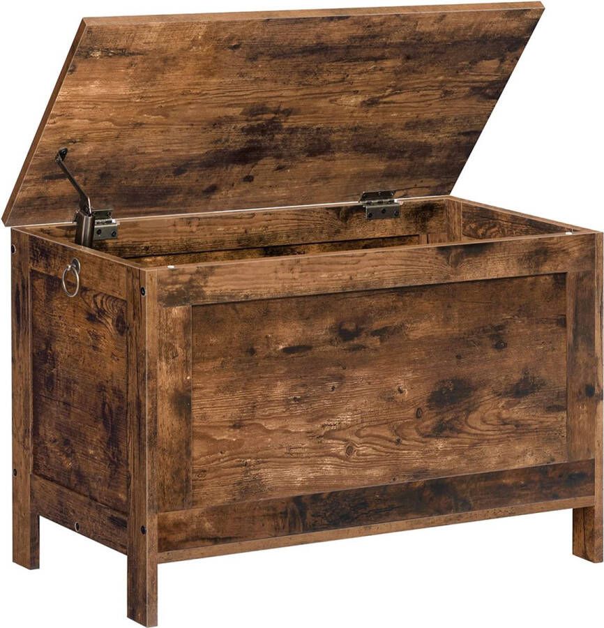 Merkloos Sans marque Signature Home Dellas Kist Opbergbank Opbergkist Speelgoedkist met deksel Zitkist Donkerbruin ‎60 x 40 x 48cm