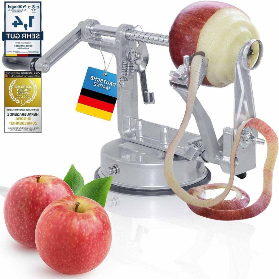Deluxe appelschiller Roestvrijstalen 3-in-1 functie economy dunschiller met appelsnijder en appelboor Appelsnijder