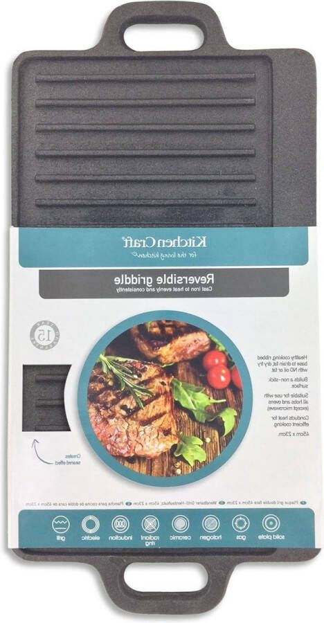 Deluxe grillplaat van gietijzer hoge kwaliteit voor in de keuken grillplaat inductie