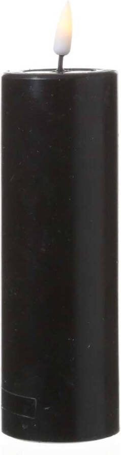 Deluxe Homeart Led Kaars Black Real Flame 7 5 x 20 cm- net een echte kaars zwart