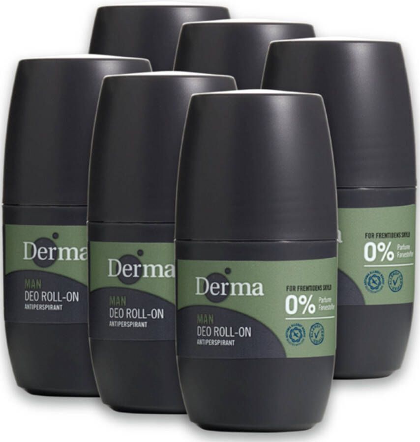 Derma Eco Man Voordeelverpakking Deodorant roller 6 x 50 ML