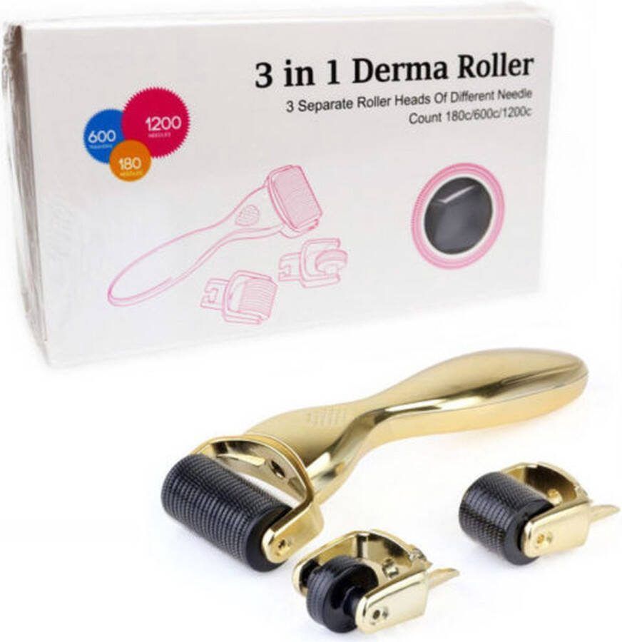 Andriez Dermaroller Anti-Ageing Huidroller Vernieuwen Huid 180 600 1200 Naaldjes Baardroller
