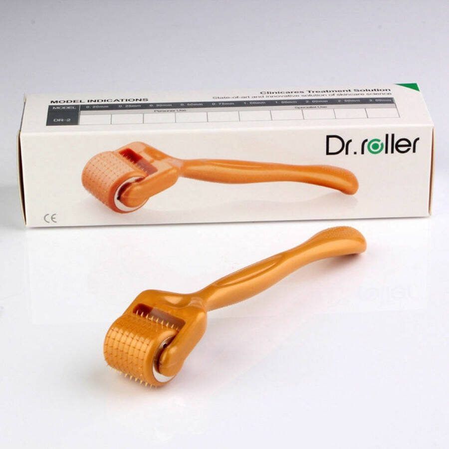 Andriez Dermaroller anti-ageing vernieuwen van de huid 0.5mm 540 naaldjes Oranje Baardroller