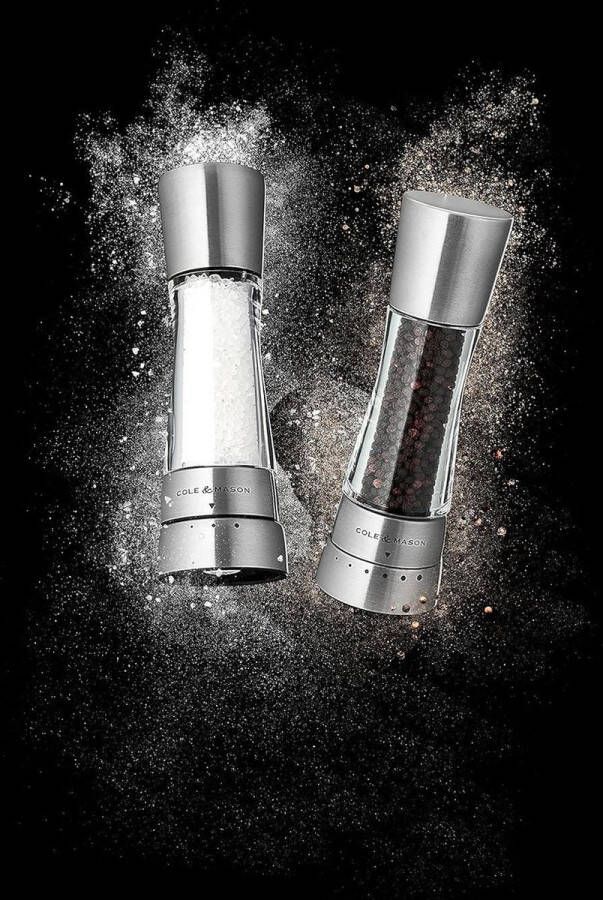 Derwent Zoutmolen Gourmet Precision+ 190mm Roestvrij Staal Acryl Met Levenslange Garantie Mechanisme Inclusief 1 x Molen