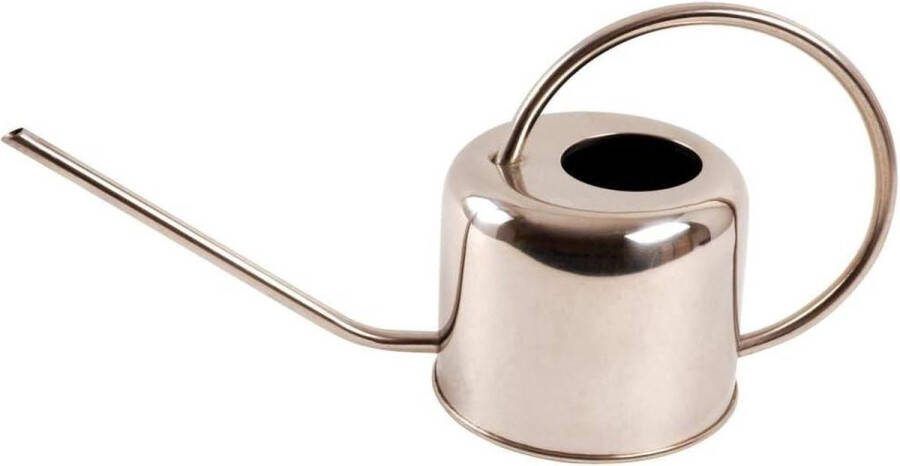 Design gieter 1 L TH44 roestvrij staal 18 x 36 x 13 cm Esschert gieter met tuinslangaansluiting Laag model Decoratieve waterkan Watering Can