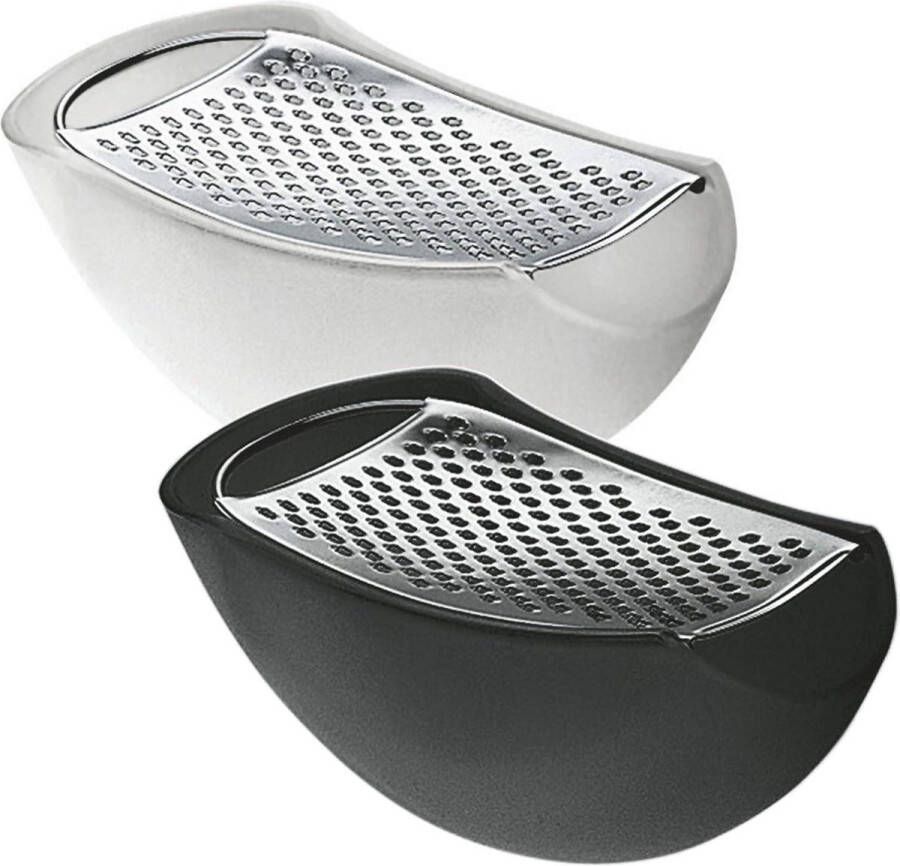 Design rasp met kaaskelder thermoplastisch hars gepolijst staal Alessi Parmenide AARU01 ijs