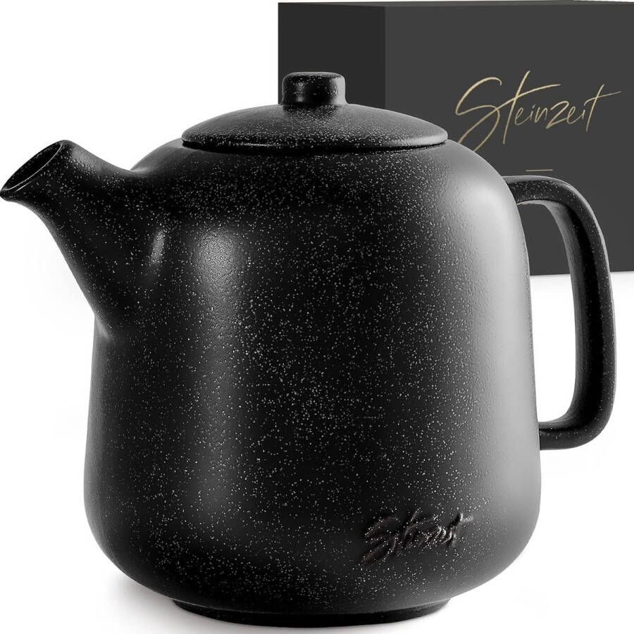 Design theepot (1 3 l) met zeef van roestvrij 304 roestvrij staal theepot keramiek met uniek glazuur met zeef uitneembaar zwart