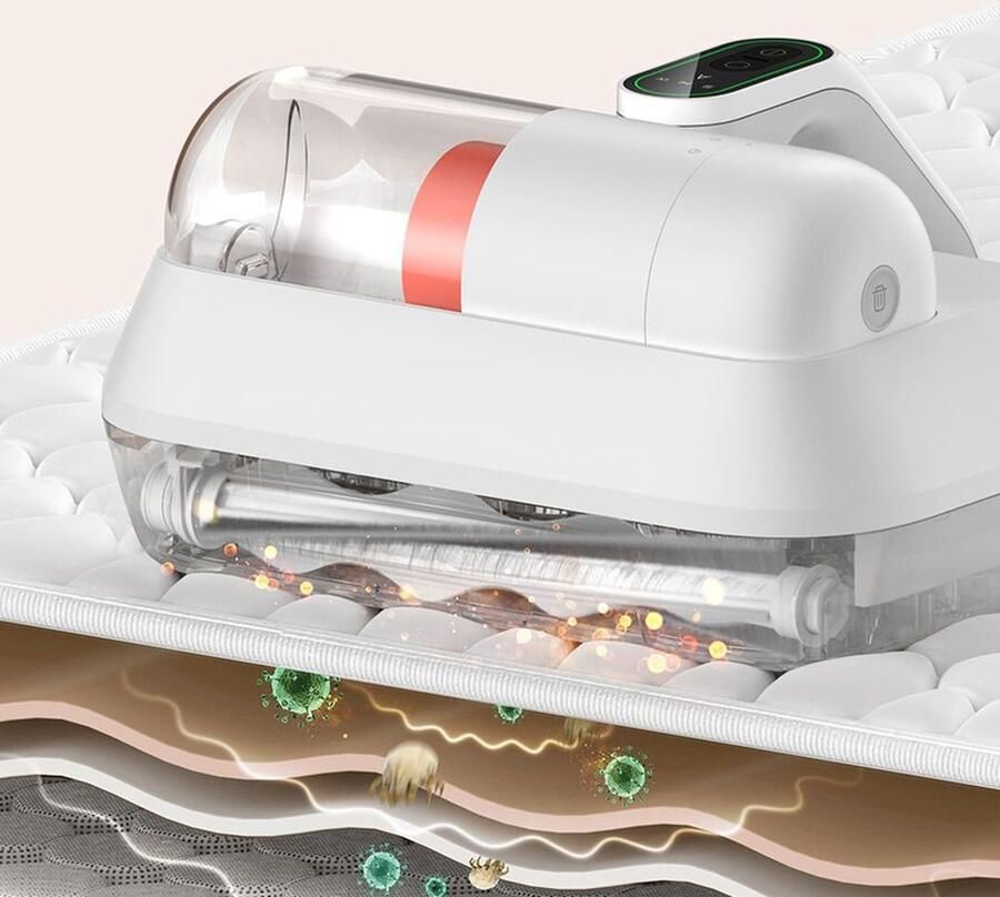 Desinfectie Vacuüm Huis Mijt Remover Ultraviolet Huishoudelijke Stofzuiger Draagbare Stofafscheider UV Sterilisatie Stof Collector Anti Huismijt 500ML Stoftank Huishoudelijke Bed Matras Sofa Huis Mijt Verwijderen Sterke Zuignap Anti Astma