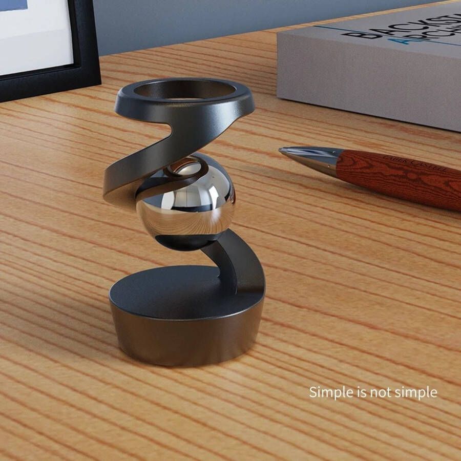 Desktop Roterende Gyroscoop Vinger Fidget Spinner Anti Stres Speelgoed Aluminium Draaiende Gyro Zilver Metallic Accenten