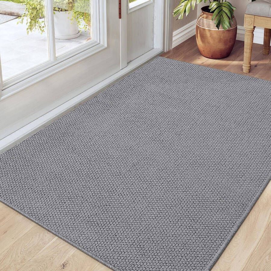 Deurmat 81 x 122 cm antislip wasbaar Entreetapijt absorberend voor binnen Vloermat entree modderige schoenen Grijs