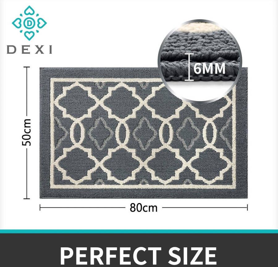 Deurmat antislip deurmat voor binnen en buiten absorberend en duurzaam deurmat machinewasbaar stofdicht 50 x 80 cm houtskool