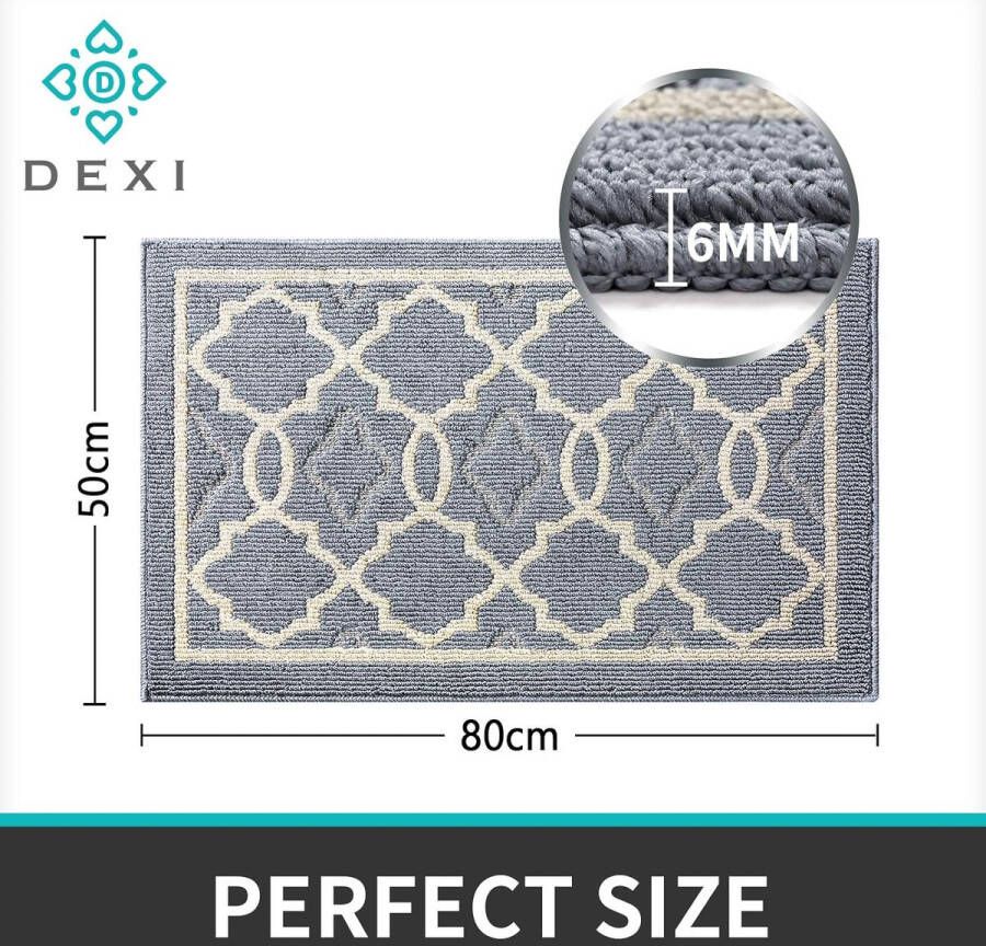 Deurmat antislip deurmat voor binnen en buiten absorberend en duurzaam deurmat machinewasbaar stofdicht 50 x 80 cm grijs