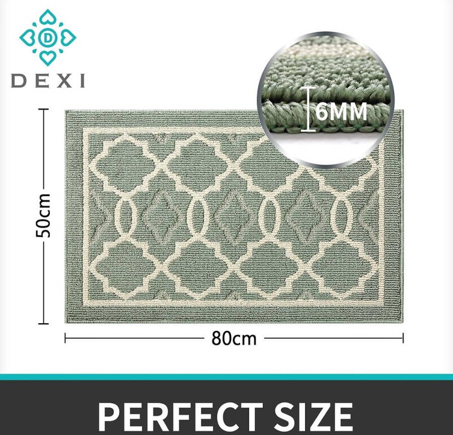 Deurmat antislip deurmat voor binnen en buiten absorberend en duurzaam deurmat machinewasbaar stofdicht 50 x 80 cm groen