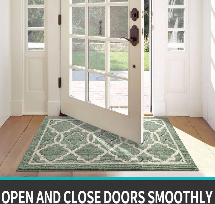 Deurmat antislip deurmat voor binnen en buiten absorberend en duurzaam deurmat machinewasbaar stofdicht 50 x 80 cm groen