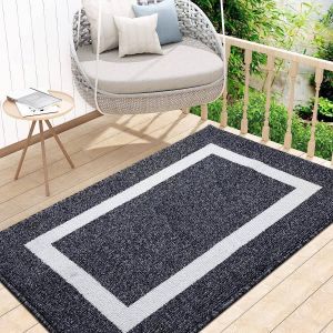Deurmat wasbaar voetmat voor binnen antislip deurmat ingang tapijt voor huisdeur binnen 80 x 120 cm zwart