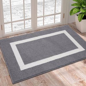 Deurmat wasbare voetmat voor binnen antislip vuilvangmat deurmat entree tapijt voor huisdeur binnen 50 x 80 cm zwart