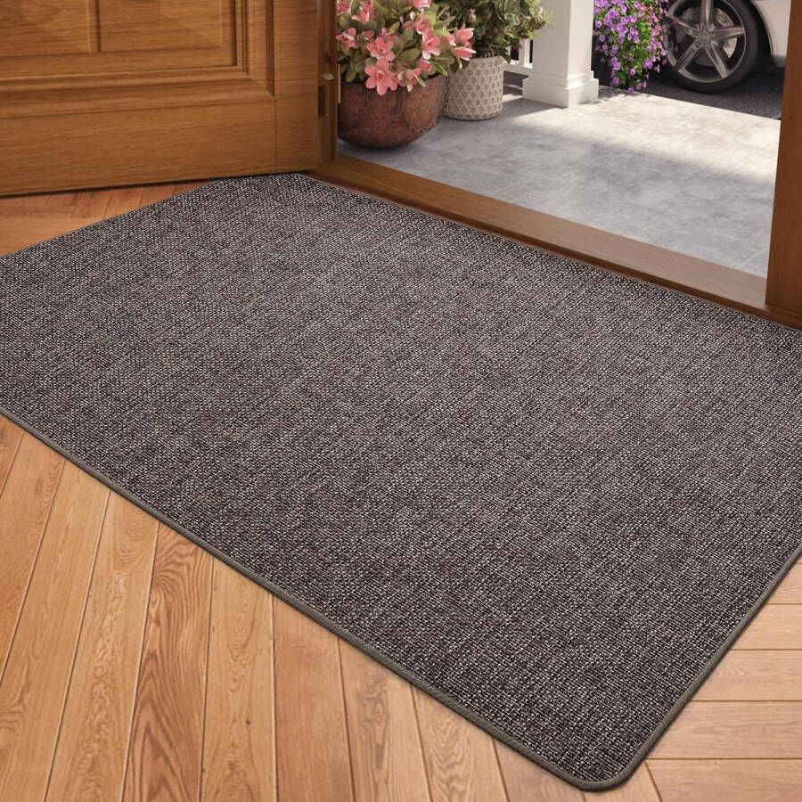 Deurmatten Binnen 44x75 cm Antislip Absorberend Wasbaar Voordeurmat Binnentapijten Ingang Laag Profiel Binneninstapmat Instapmat Binnendeurmat Bruin