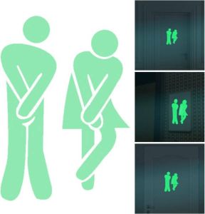Deursticker Toilet WC Sticker- Glow In The Dark