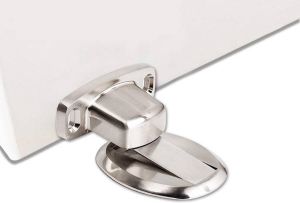 Deurstopper magneet zonder boren roestvrij staal metaal deurstopper vloer deurhouder (zilver)