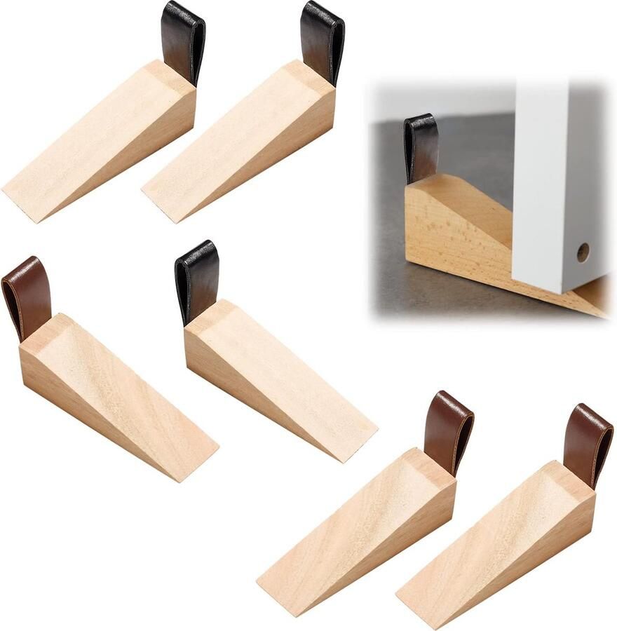 Deurstopper Set 6 stuks Deurstop Deurvastzetter binnendeur Antislip Deurwig houten Deurklem Foam Kinderbeveiliging Deurstopper Deurklink buffer 10*3CM Deurdranger voor binnen met antislip