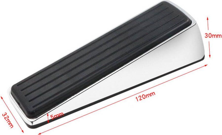 Deurstopper van zinklegering Antislip rubberen deurstopper Metalen en rubberen deurstopper Geschikt voor alle vloeroppervlakken Wandbeveiliging voor eenvoudige opslag