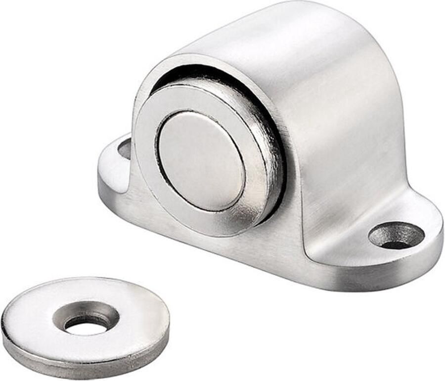 Deurstoppers Roestvrijstalen Magnetische Deurstoppers Deurvastzetter Deuropenhouder Met Gemonteerde Schroeven Geen Slaan of Raken Muren Magneetsluiting Rond Erg Sterk Zilver