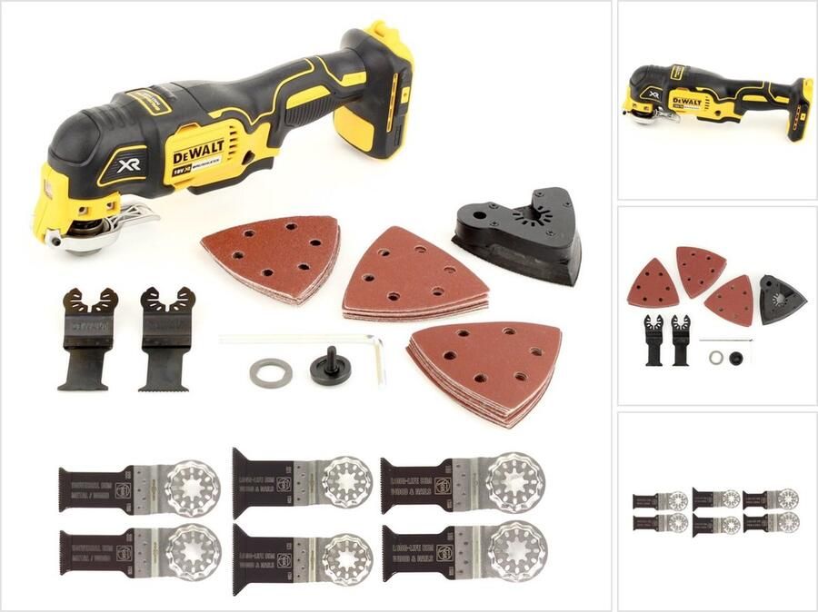 DeWalt DCS 355 N snoerloze oscillerende multitool 18 V borstelloos + 29 accessoires + 6x zaagbladen zonder accu zonder oplader