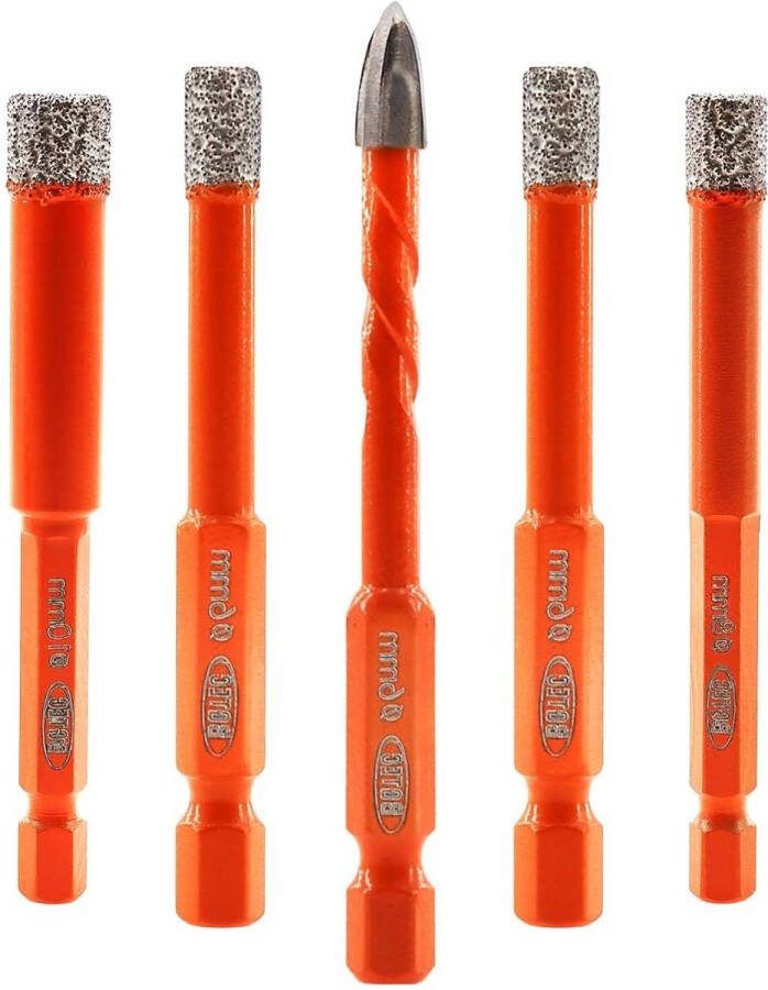 Diamantboorset Tegelboor 6 6 8 10mm met Quick Change Hex Shank Carbide Boor voor Graniet Marmer Porselein Snelle Verandering