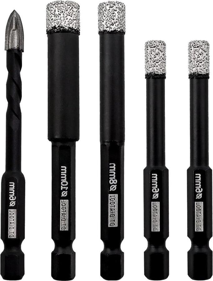 Diamantboren Set Tegel Gatzaag Droog Boren Porselein Keramiek Graniet Marmer 6mm 8mm 10mm 5-Pack