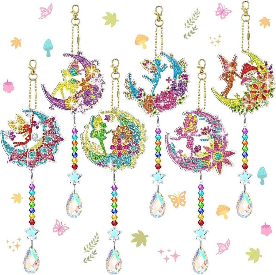 Diamantschilderij Suncatcher 5D Diamond Painting Windgong Verf op Nummer Dubbelzijdige Hangende Diamanten Ornamenten Kristallen Hanger Volwassenen Kinderen Raam Huis Tuin. Diamond painting