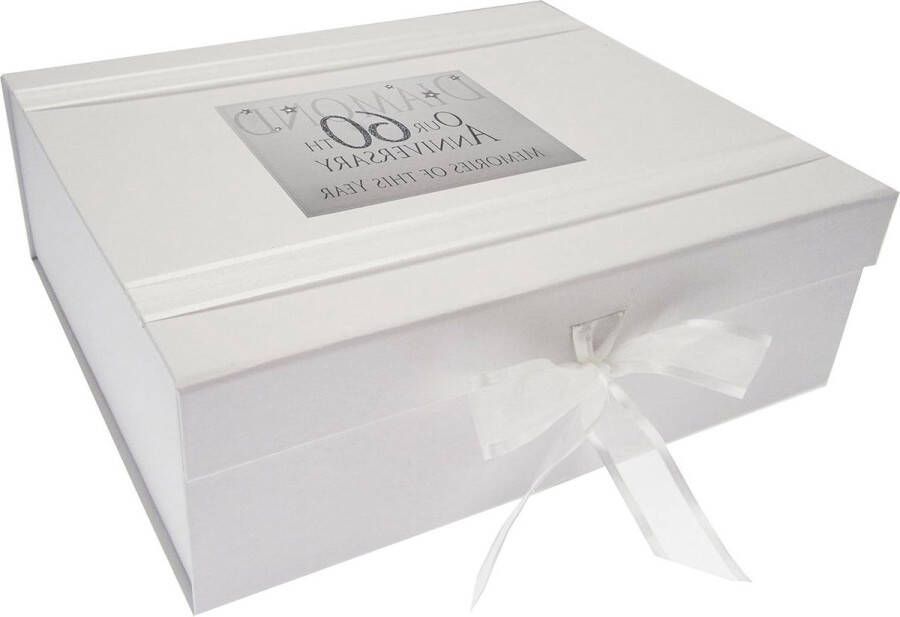 Diamond Anniversary Memories Grote Bewaardoos Glitter & Woorden Hout 272x32x11 cm