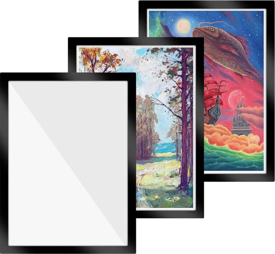 Diamond painting 385 x 285 cm magneetlijst zwart binnenkant Nswayy Diamond painting lijst