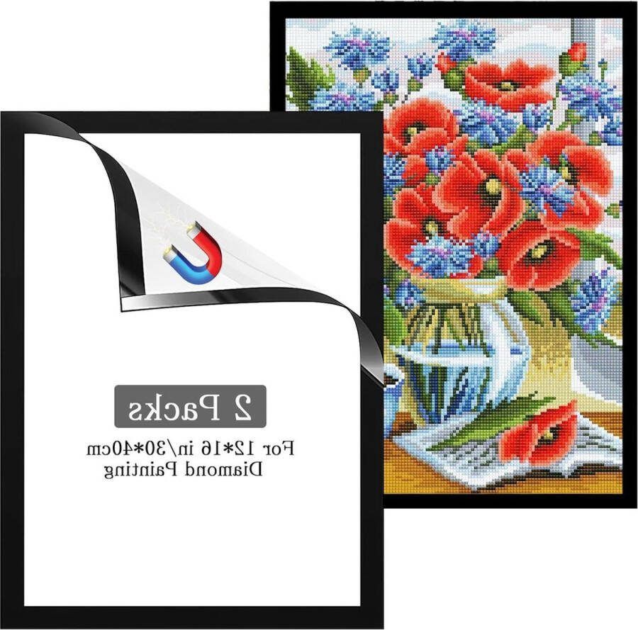 Diamond Painting Accessoires Fotolijst 30 x 40 cm 2 Verpakkingen Zwarte Diamant Kunstlijst Wanddecoratie Thuis Diamond painting lijst