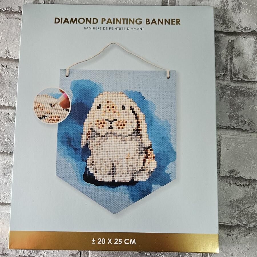 Diamond painting banner konijn diy decoratie ontspannende hobby