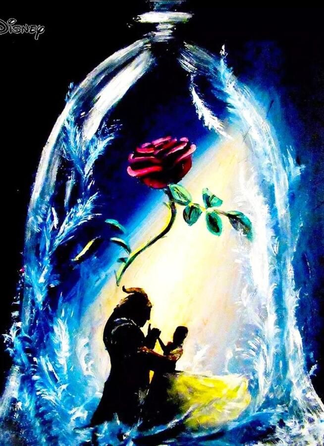 Diamond painting Belle en het beest 50x70 vierkante steentjes