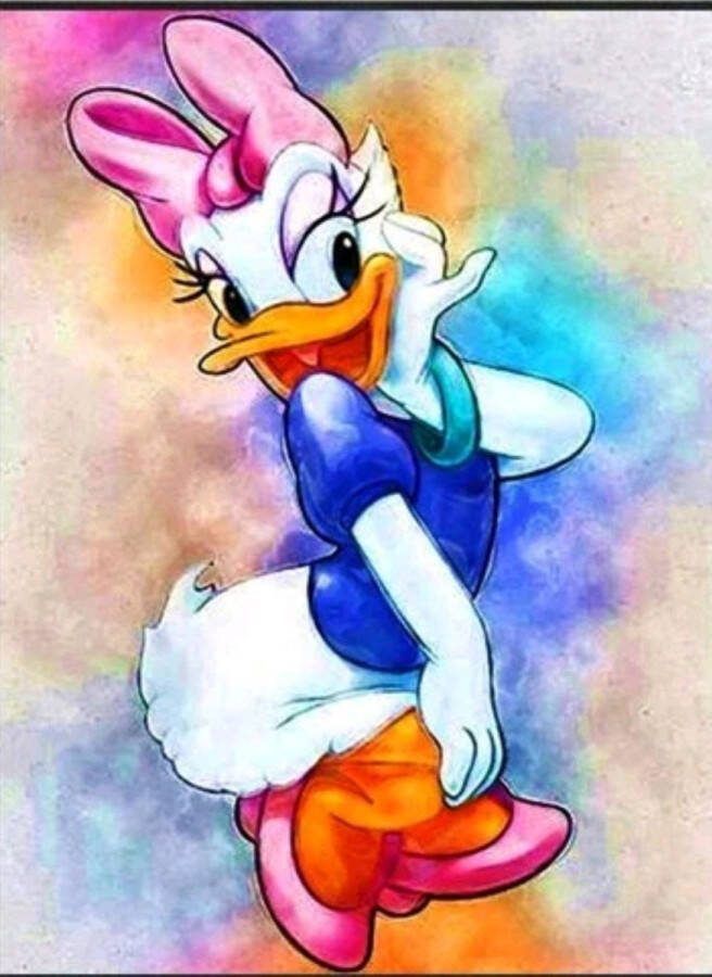 Diamond painting Disney Donald en Katrien Duck 30x40 ronde steentjes